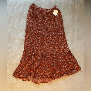 Altar’d State Orange Floral Maxi Skirt